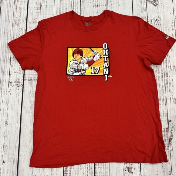 New Era Shohei Ohtani Angels #17 Graphic Tee Men’s XL Red MLB Pre-Dodgers - Picture 1 of 6